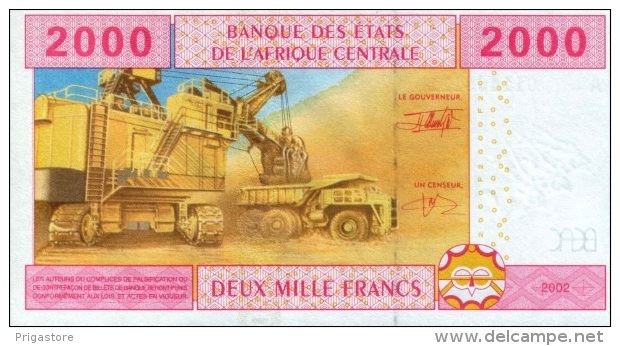 East African States - Afrique Centrale Gabon 2002 Billet 2000 Francs Pick 408 Neuf 1er Choix UNC - Gabon