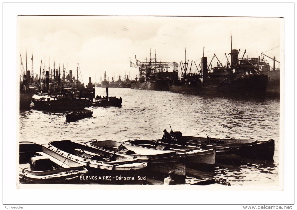 Argentinien 10c. Und Vignette 5c. 1932 AK Nach Basel Motiv Hafen Süd Von Buenos-Aires - Buenos Aires (1858-1864)