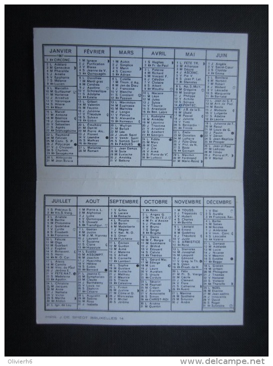 CALENDRIER 1967 (M1513) UNIC (2 Vues) ZAVENTEM Stationstraat 127-129 * Imp. J. De Smet Bruxelles 14 - Petit Format : 1961-70