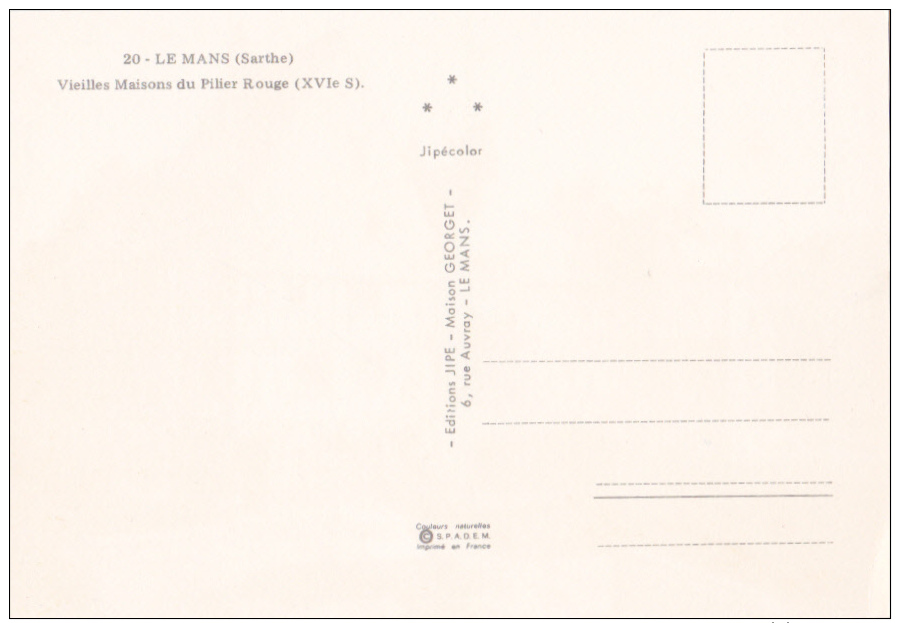LE MANS VIEILLES MAISONS DU PILIER VERT( VOITURES ) - Le Mans