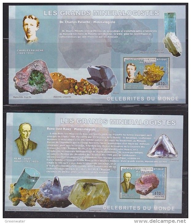 Congo 2006 Les Grands Mineralogistes / Minerals 2 M/s IMPERFORATED ** Mnh (F4949) - Ungebraucht