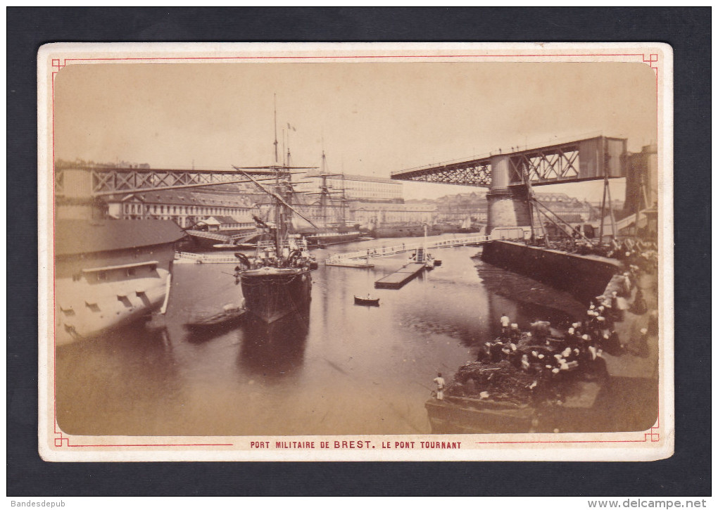 Photo Ancienne Port Militaire De Brest - Le Pont Tournant ( Bateau ) - Places
