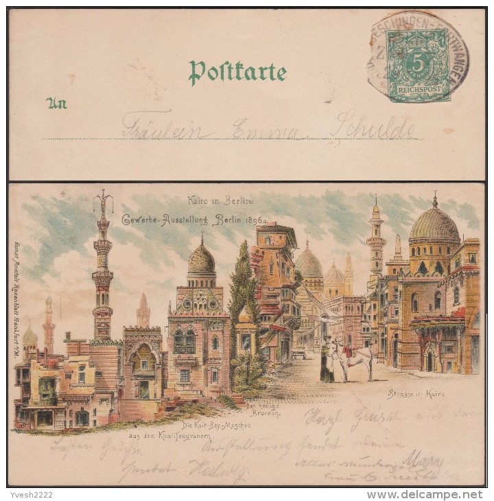 Allemagne 1896. Carte Postale Exposition De Berlin. Le Caire à Berlin - Donkeys