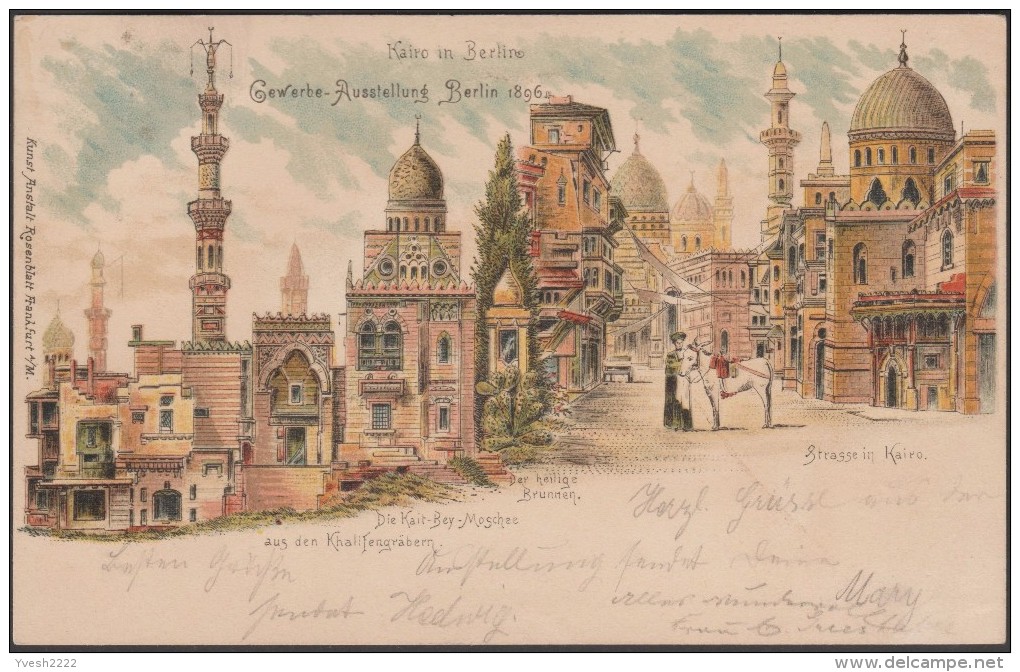 Allemagne 1896. Carte Postale Exposition De Berlin. Le Caire à Berlin - Ezels