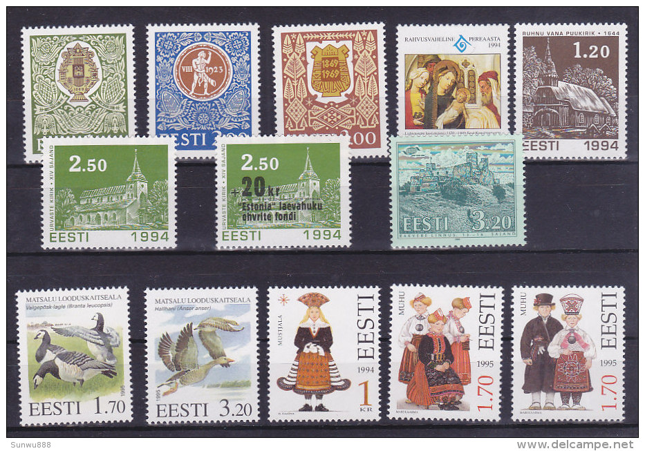 Estonie -Eesti - Lot +50 stamps (new) 1992-94 (Scott 231-34 237-243 244 245 248 264-65- ...see scans