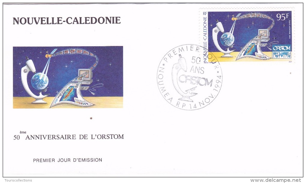 NOUVELLE CALEDONIE 1994 @ Enveloppe Premier Jour FDC 50 Ans ORSTOM  - Poste Aérienne - FDC