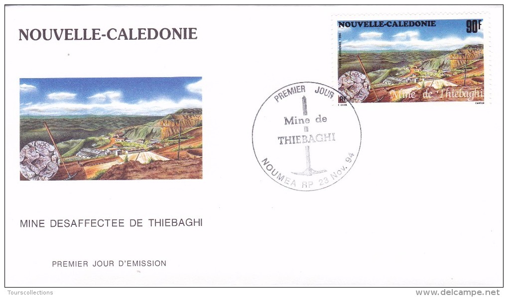 NOUVELLE CALEDONIE 1994 @ Enveloppe Premier Jour FDC Mine De Thiebaghi - Poste Aérienne - FDC