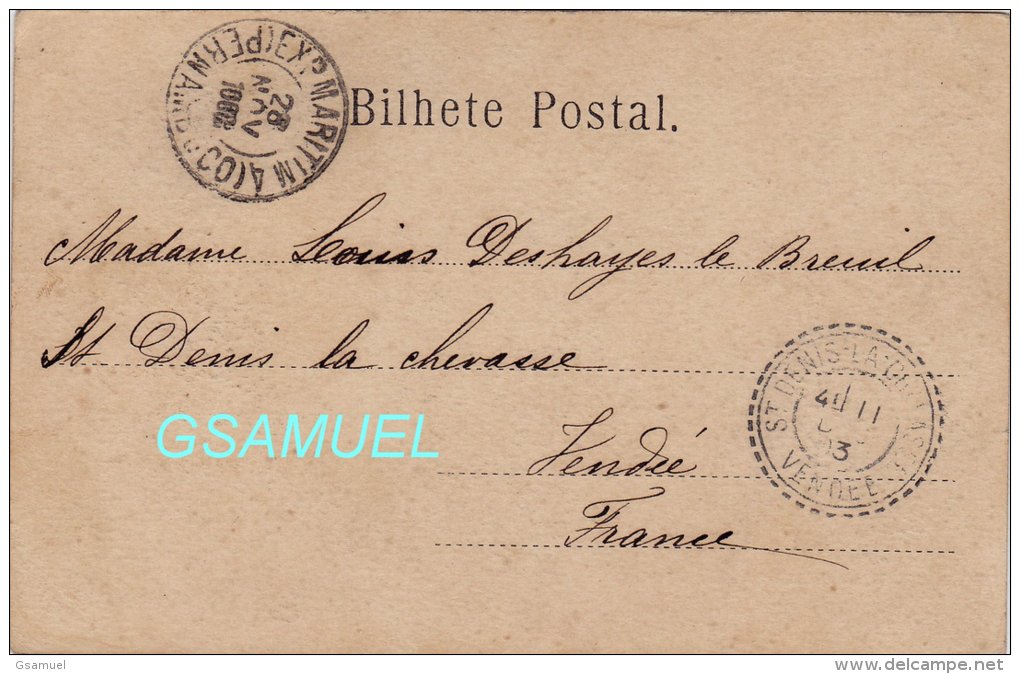 Brazil - Brésil - Recife Pernambuco Rua Do Commercio (1903) - (Marcophilie). - (voir Scan Recto-verso). - Recife