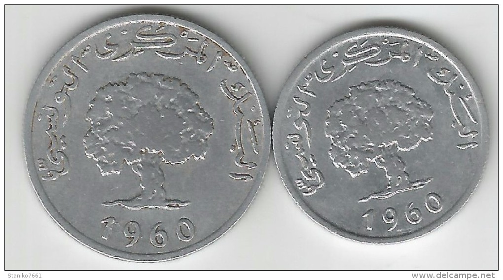 §§§ TRES BON ETAT  §§§ Pieces De Monnaies Tunisie 1960  TTB  VOIR SCAN ! ! ! - Tunesië