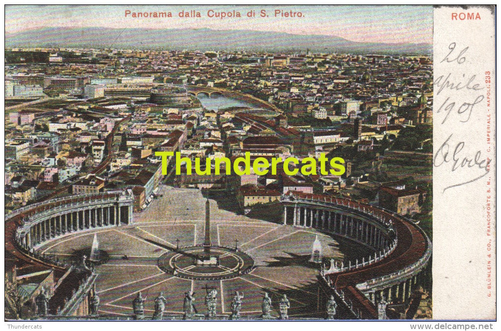 CPA ROME ROMA  PANORAMA DALLA CUPOLA DI S PIETRO - Panoramische Zichten, Meerdere Zichten