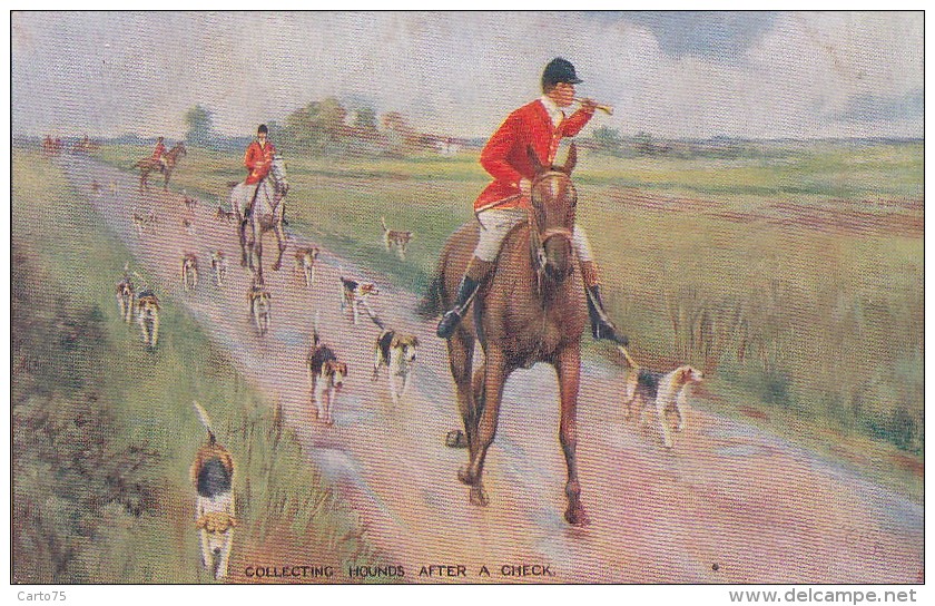 Illustrateurs - Editeur Raphael Tuck - Chasse à Courre - Collecting Hounds - Meute Chiens - Cheval - Tuck, Raphael