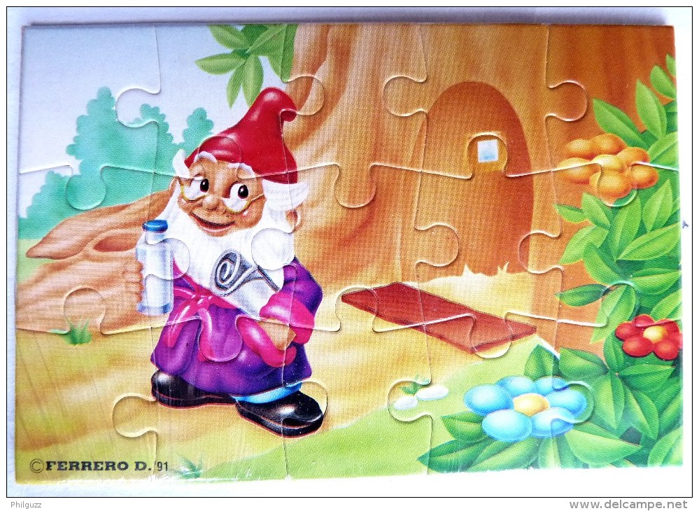 KINDER PUZZLE NAINS 91 2 RARE COMPLET Sans BPZ - Puzzles