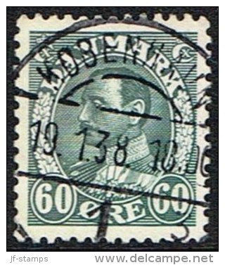 1934. Christian X. 60 Øre Blue Green LUX KØBENHAVN 19.1.38.  (Michel: 211) - JF164703 - Ungebraucht