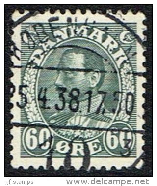 1934. Christian X. 60 Øre Blue Green LUX KØBENHAVN 25.4.38.  (Michel: 211) - JF164709 - Ungebraucht