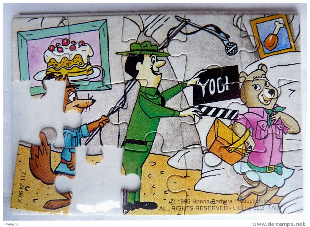 KINDER PUZZLE YOGI BEAR 1995 INCOMPLET POUR PIECES Sans BPZ K96n112 - Puzzles