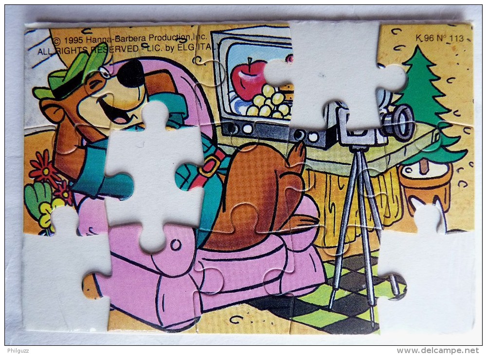 KINDER PUZZLE YOGI BEAR 1995 INCOMPLET POUR PIECES Sans BPZ K96n113 - Puzzles