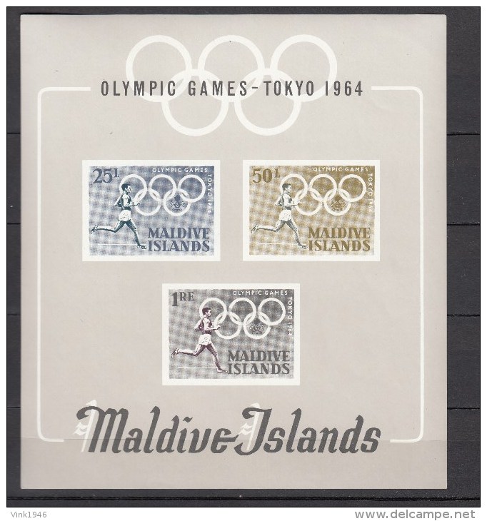 Maldives 1964,3V In Block,olympic,olympisch,olympische,olympique,olympicos,olimpici,MNH/Postfris(L2074) - Zomer 1964: Tokyo