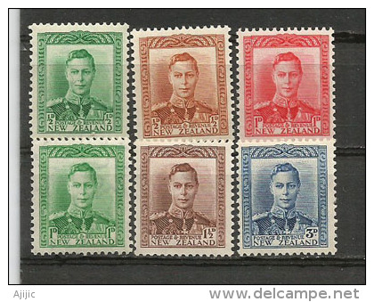 Série Complète George VI.  Yv.237/39a., Année 1938.   6 Timbres Neufs ** Sans Charnière - Unused Stamps