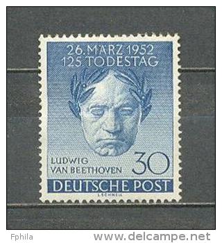 1952 GERMANY BERLIN LUDWIG VAN BEETHOVEN MICHEL: 87 MH * - Ungebraucht