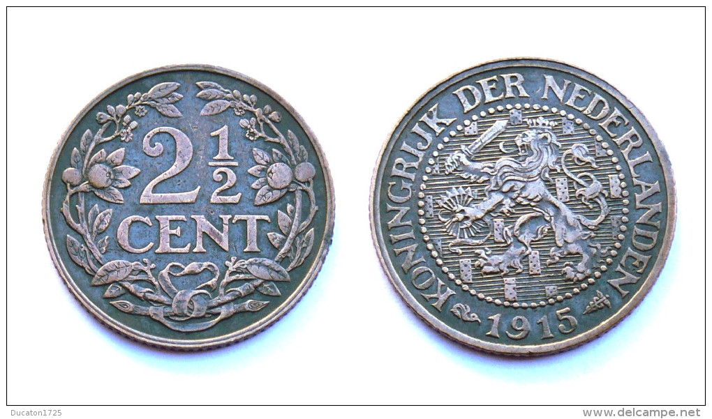 2,5 Cents 1915 Nederlanden / Pays-Bas. Bronze. Qualité! - 2.5 Cent