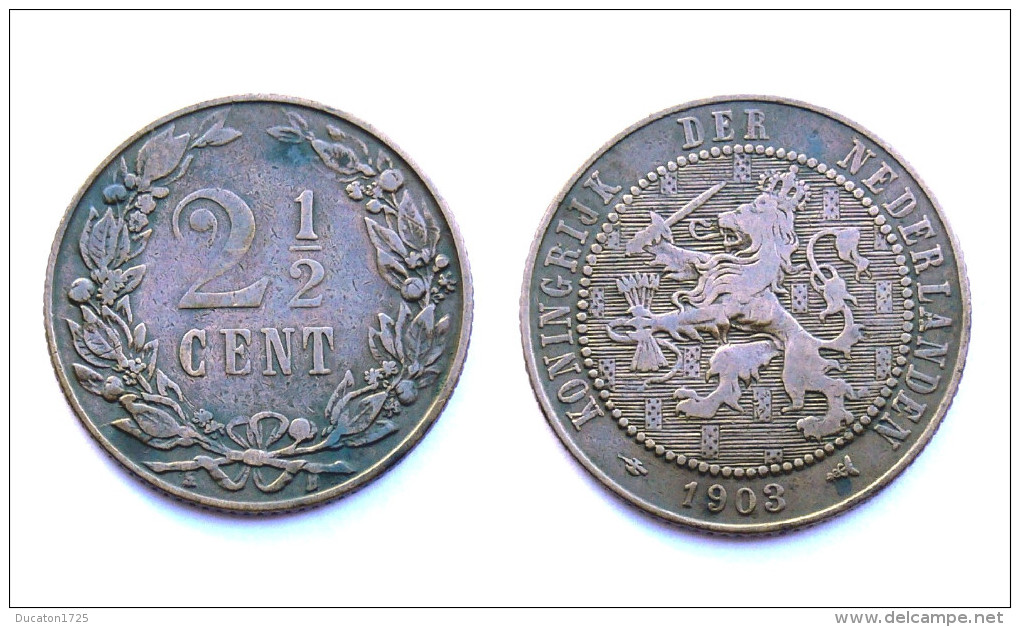 2,5 Cents 1903 Nederlanden / Pays-Bas. Bronze - 2.5 Centavos