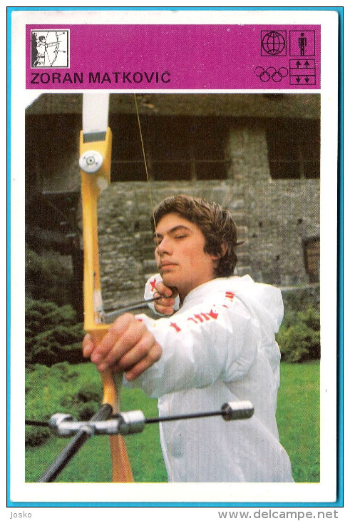 ARCHERY - Yugoslav Vintage Trading Card ** VERY LARGE SIZE ** Tir à L´arc Bogenschießen Tiro Con L´arco Tiro Al Arco - Archery