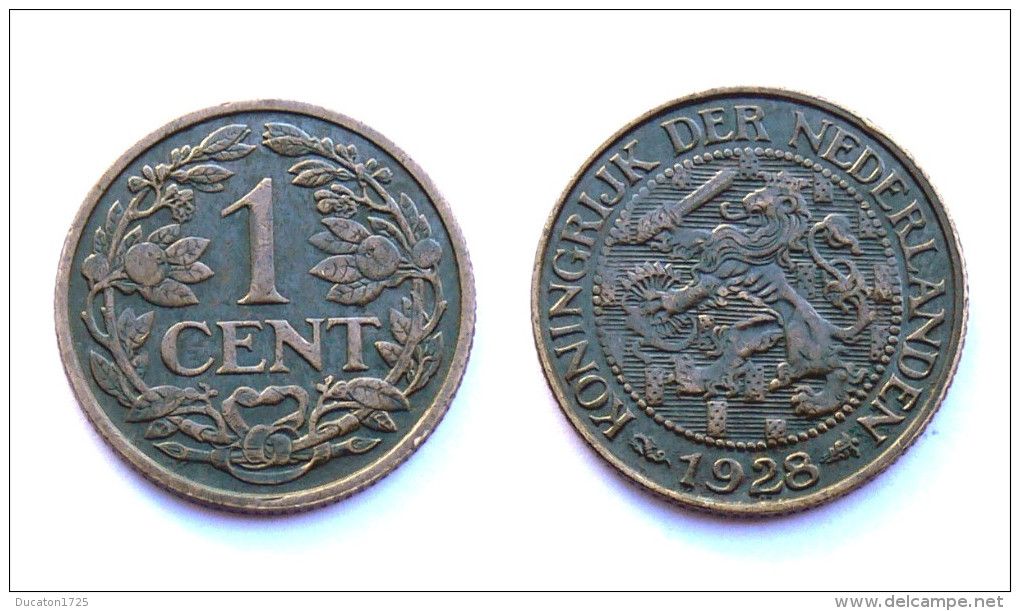 1 Cent 1928 Nederlanden / Pays-Bas. Bronze. XF - 1 Centavos