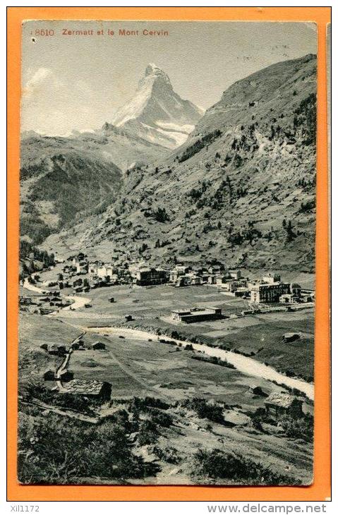 PBN-13 Zermatt Et Le Cervin, Matterhorn. Stempel Inden 1909 - Inden