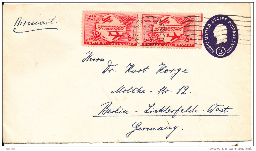 USA Postal Stationery Cover Uprated And Sent To Germany - 1961-80