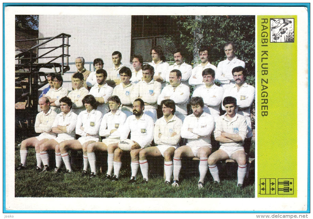 RUGBY CLUB ZAGREB - Yugoslavia Vintage Card Svijet Sporta * Card Large Size Alike A Postcard - Rugby