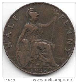 *great Britain 1/2 Penny  1923  Km 809    Vf - C. 1/2 Penny
