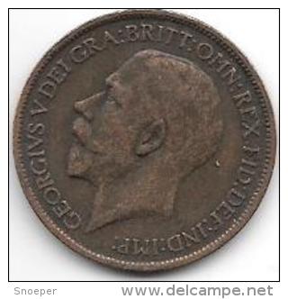 *great Britain 1/2 Penny  1923  Km 809    Vf - C. 1/2 Penny