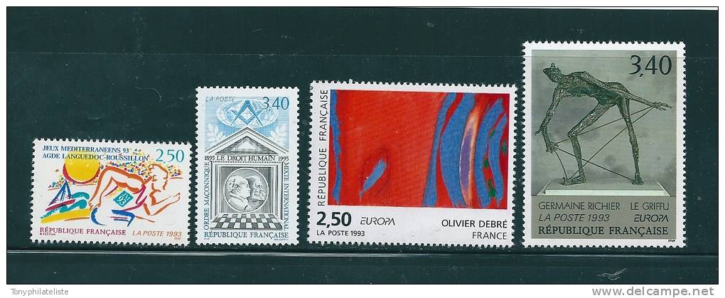 France Timbres De 1993  Neufs  ** N°2795  A  2798 Vendu Prix De La Poste - Neufs