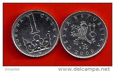 Czech Republic Tschechische Republik TSCHECHIEN 2009 1 Kc Umlaufmünze UNC Circulating Coin - Tsjechië