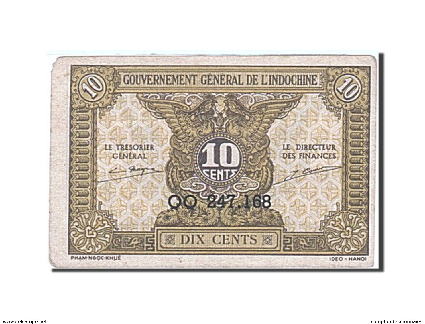 Billet, FRENCH INDO-CHINA, 10 Cents, 1942, Undated (1942), KM:89a, SUP - Indochine