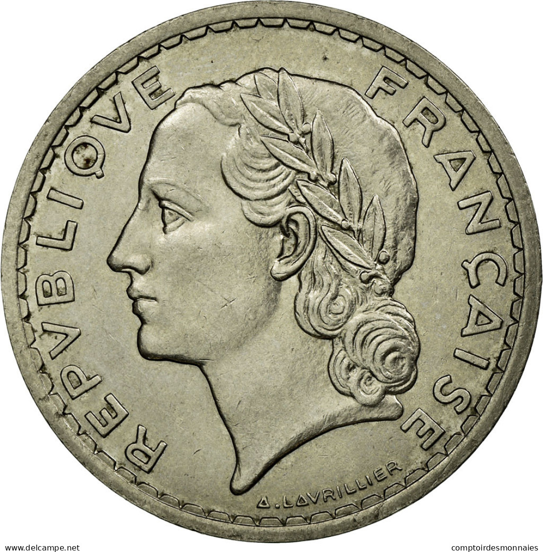 Monnaie, France, Lavrillier, 5 Francs, 1938, Paris, TTB+, Nickel, KM:888 - J. 5 Francs