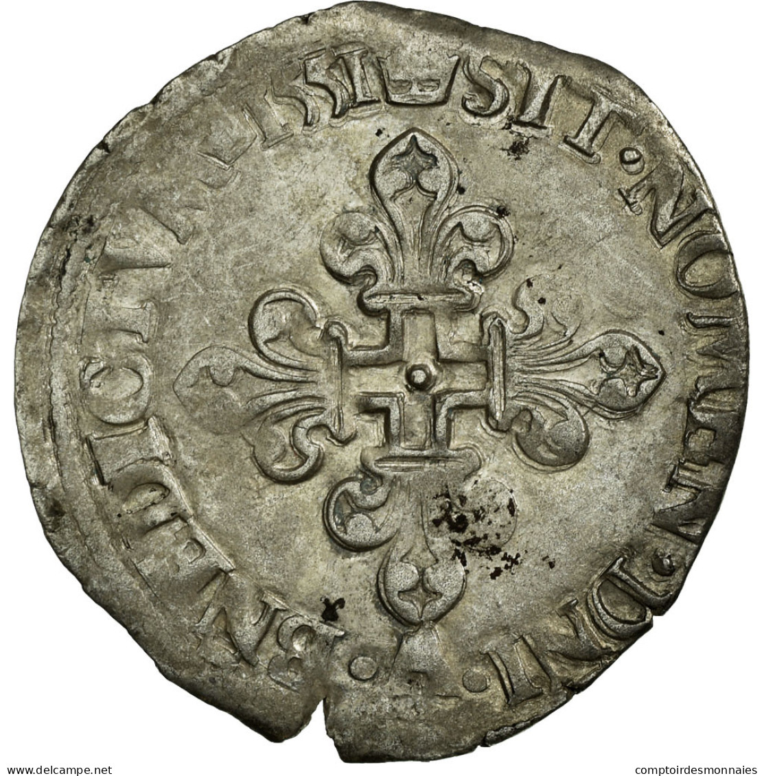 Monnaie, France, Demi Gros De Nesle, 1551, Paris, TB+, Argent, Ciani:1303 - 1547-1559 Henri II