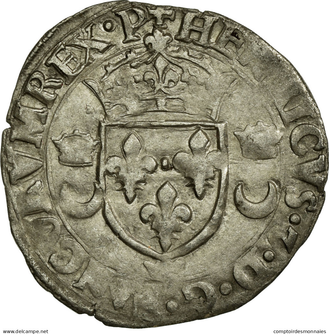 Monnaie, France, Douzain Aux Croissants, 1551, Cremieu, TB, Argent, Ciani:1305 - 1547-1559 Henri II
