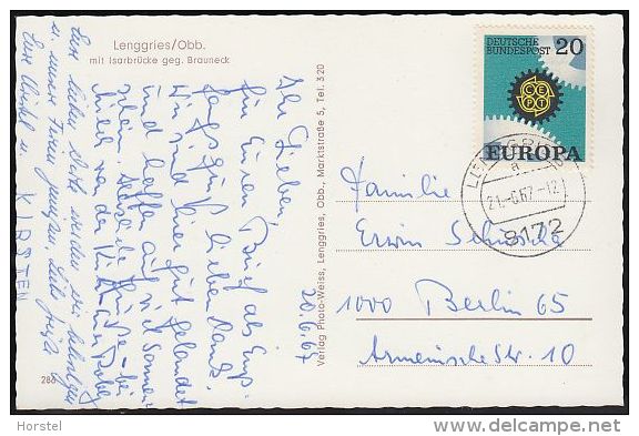 D-83661 Lenggries - Isarbrücke - Car - Nice Stamp "Cept" - Lenggries