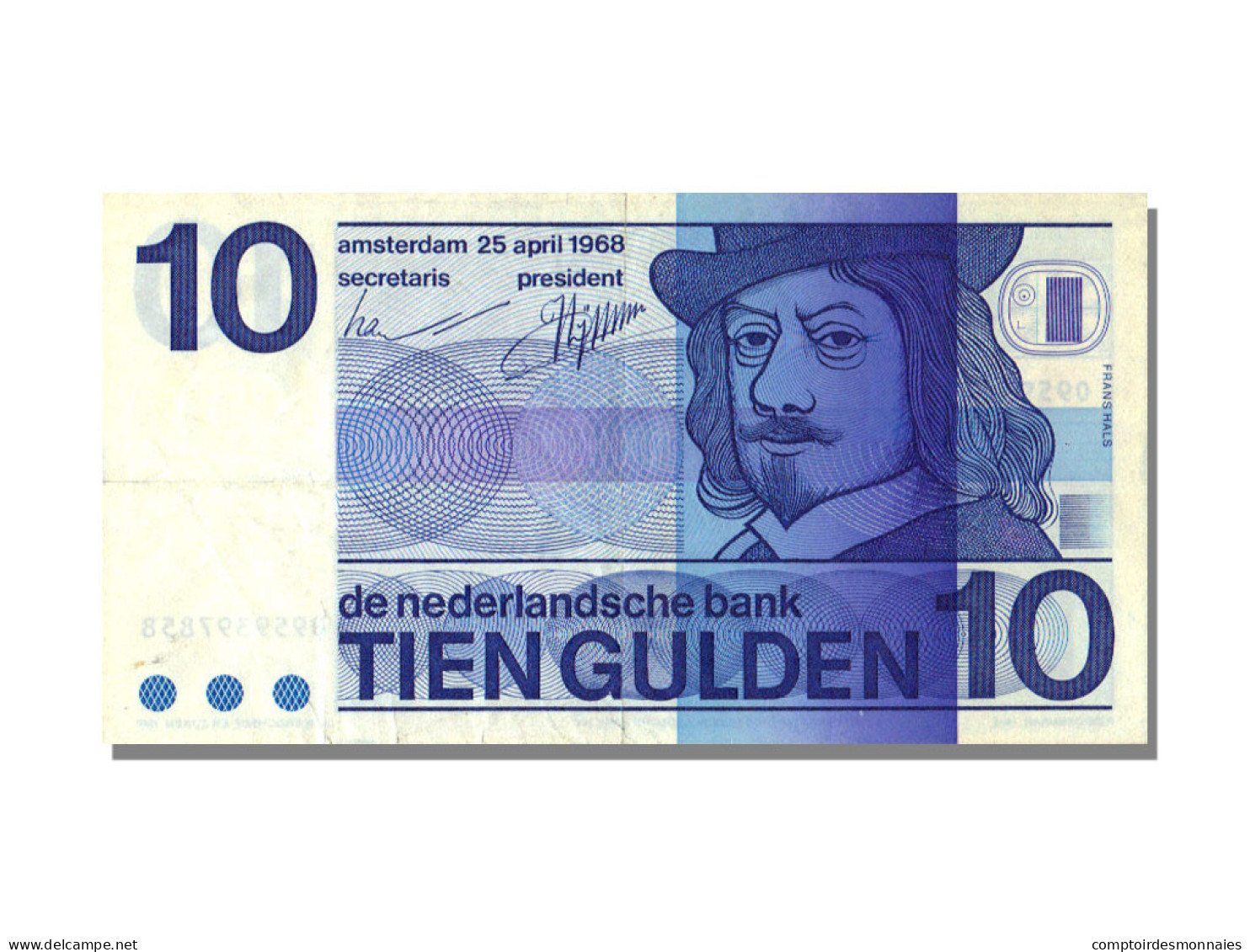 Billet, Pays-Bas, 10 Gulden, 1968, KM:91b, SUP - 10 Florín Holandés (gulden)