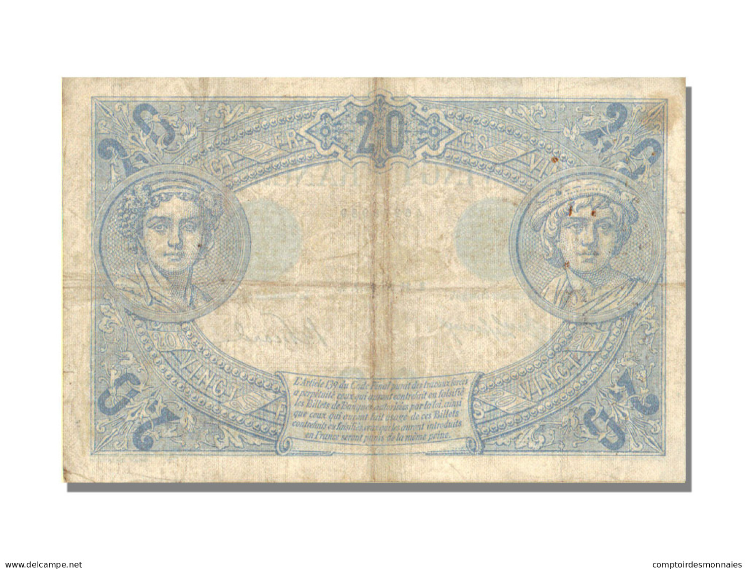 Billet, France, 20 Francs, 20 F 1905-1913 ''Bleu'', 1912, 1912-05-21, TTB+ - 20 F 1905-1913 ''Bleu''