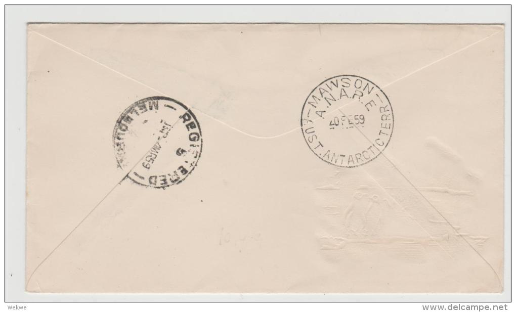 AA018 /  AUSTRALIEN - ANTARKTIKA - Einschreiben Mawson 1959 - Covers & Documents