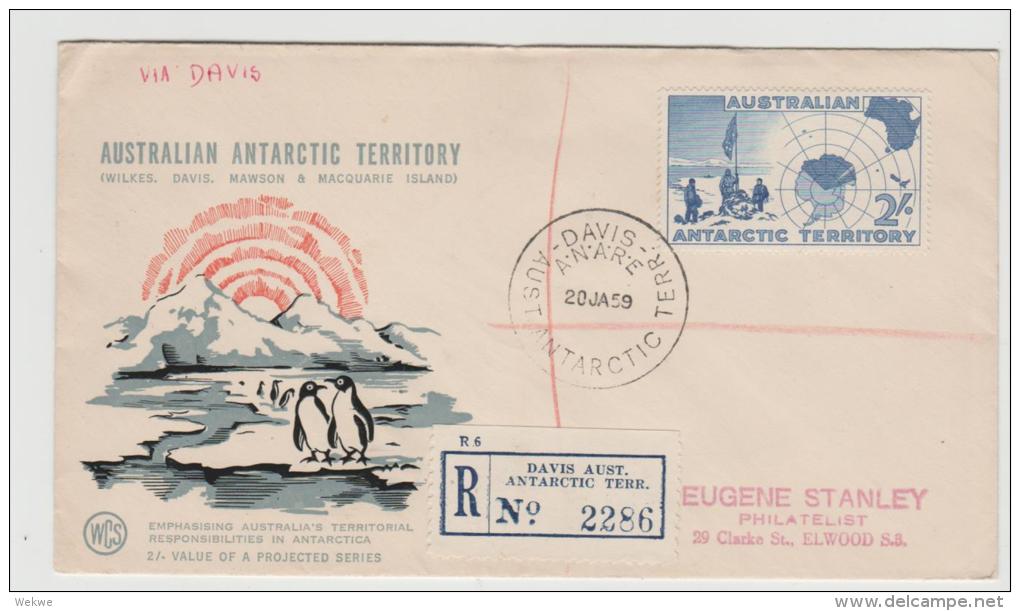 AA019 /AUSTRALIEN - ANTARKTIKA -  Davis Station 1959, Einschreiben - Brieven En Documenten