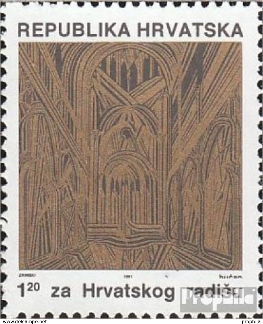 Kroatien Z8D (kompl.Ausg.) Gezähnt 10 3/4 Postfrisch 1991 Gedenkgottesdienst - Croatia