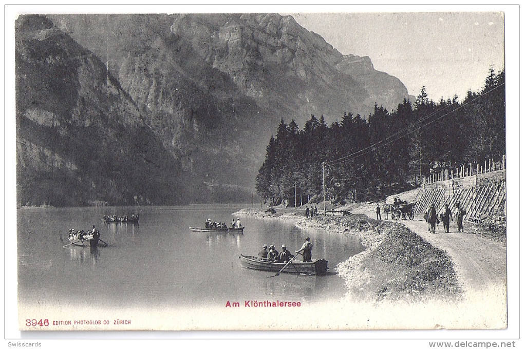 KLÖNTHALERSEE: Arbeiter, Fuhrwerk, Boote 1906 - Autres & Non Classés