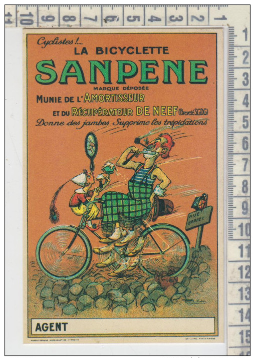 La Bicyclette SANPENE - Riproduzione Cartolina Pubblicitaria - Pubblicitari