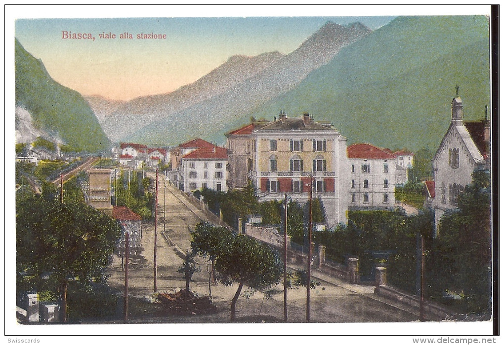 BIASCA: Viale Alla Stazione, Coloriert ~1910 - Biasca