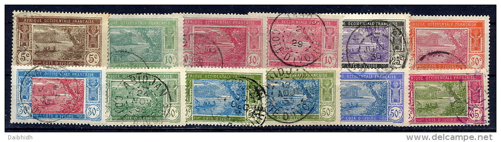 IVORY COAST 1915-34  Surcharges, Used.  Yv. 58, 59, 75, 77-78 X 2, 107 - Gebruikt