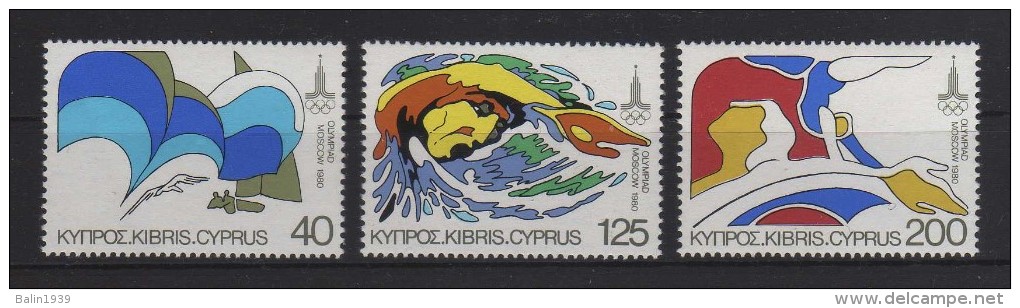 1980 - Chipre - Sc. 522-524 - MNH - Verano 1980: Moscu