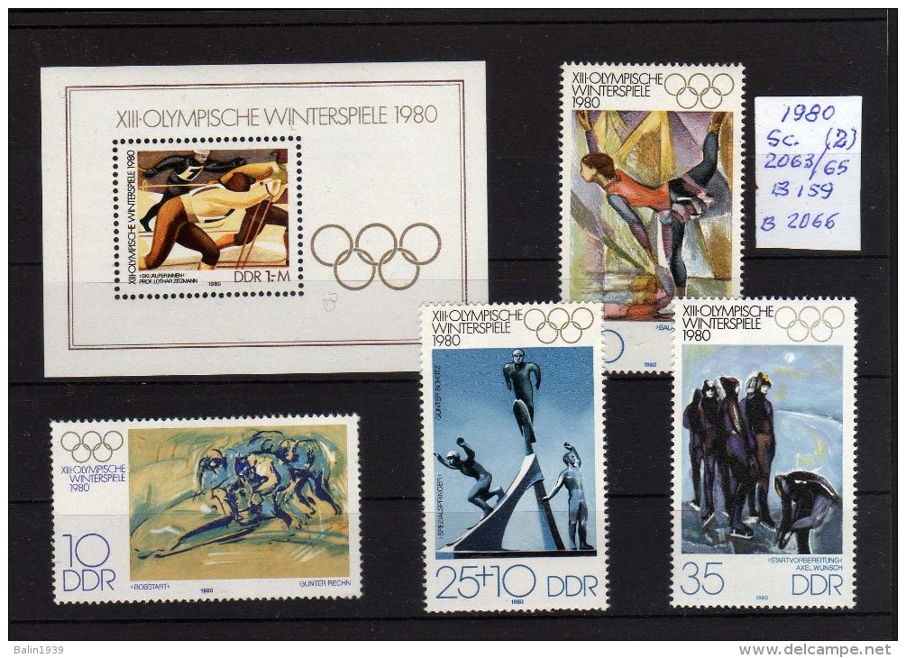 1980 - DDR - Sc. 2063-65 - JJOO De Moscu - MNH - Verano 1980: Moscu